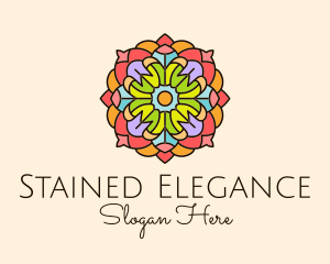 Floral Stained Glass logo design