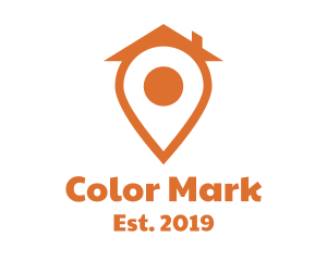 Marker - Orange Pin House logo design