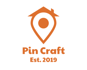 Pin - Orange Pin House logo design