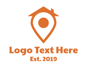 Land - Orange Pin House logo design