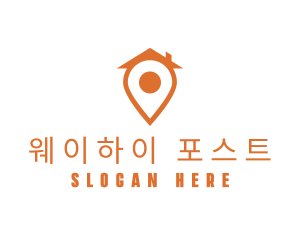 Orange Pin Home logo design