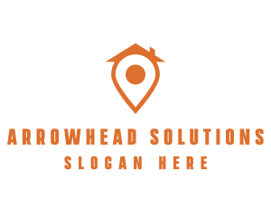 Orange Pin Home logo design