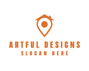 Orange Pin Home logo design