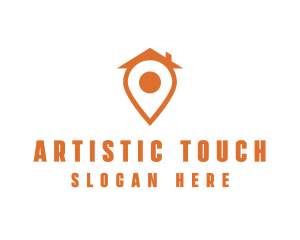 Orange Pin Home logo design