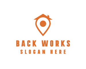 Orange Pin Home logo design