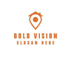 Orange Pin Home logo design