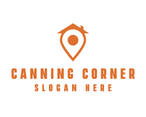 Orange Pin Home logo design