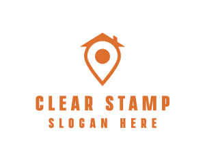 Orange Pin Home logo design