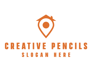 Orange Pin Home logo design