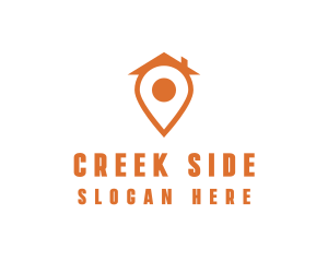 Orange Pin Home logo design