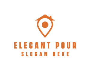 Orange Pin Home logo design