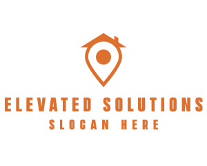 Orange Pin Home logo design