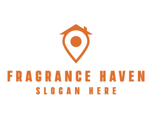 Orange Pin Home logo design