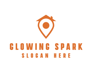 Orange Pin Home logo design