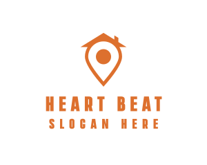 Orange Pin Home logo design