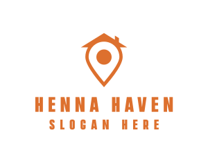 Orange Pin Home logo design