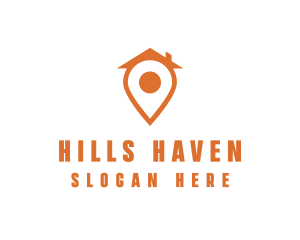 Orange Pin Home logo design