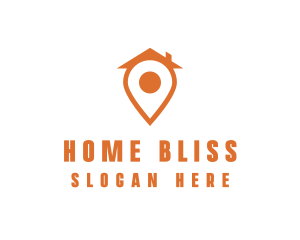 Orange Pin Home logo design