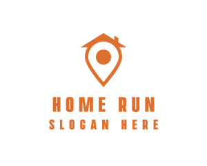 Orange Pin Home logo design