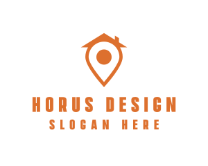 Orange Pin Home logo design