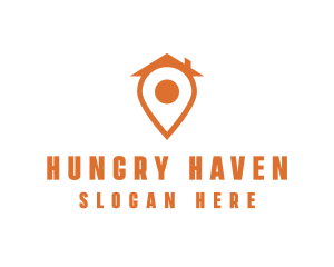 Orange Pin Home logo design