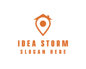 Orange Pin Home logo design