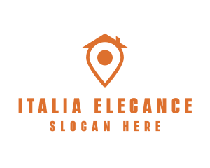 Orange Pin Home logo design