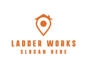 Orange Pin Home logo design