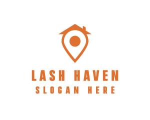 Orange Pin Home logo design