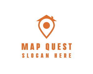 Maps - Orange Pin House logo design