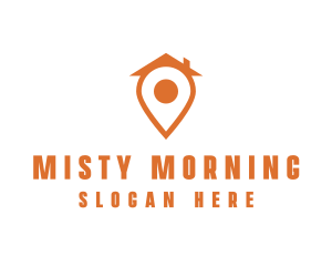 Orange Pin Home logo design