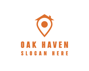 Orange Pin Home logo design