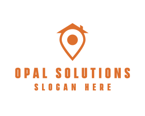 Orange Pin Home logo design