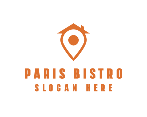 Orange Pin Home logo design