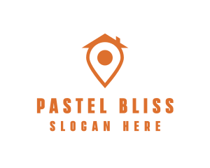 Orange Pin Home logo design