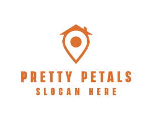 Orange Pin Home logo design