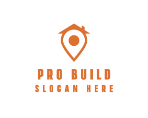 Orange Pin Home logo design