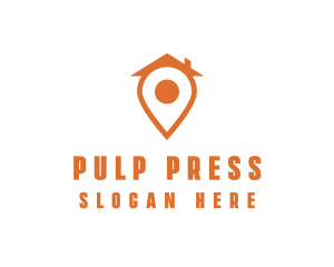 Orange Pin Home logo design