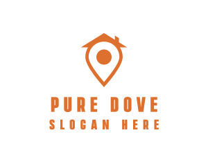 Orange Pin Home logo design