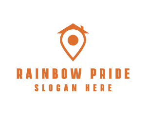 Orange Pin Home logo design