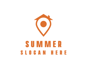 Orange Pin Home logo design