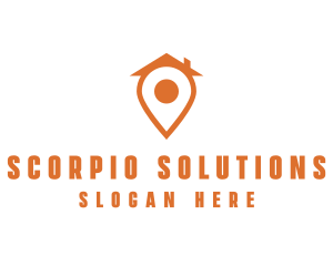 Orange Pin Home logo design