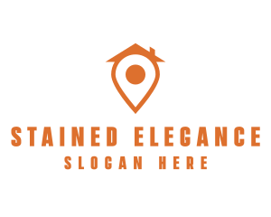 Orange Pin Home logo design