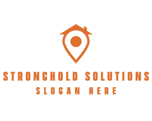 Orange Pin Home logo design