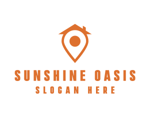 Orange Pin Home logo design