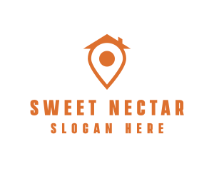 Orange Pin Home logo design