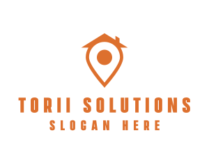 Orange Pin Home logo design