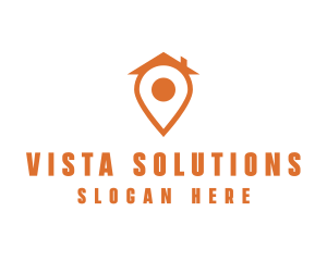 Orange Pin Home logo design