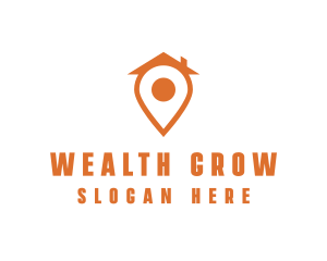 Orange Pin Home logo design