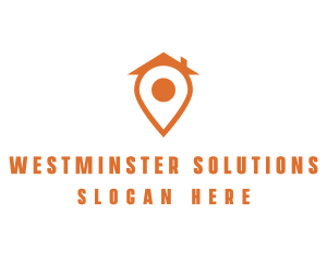 Orange Pin Home logo design